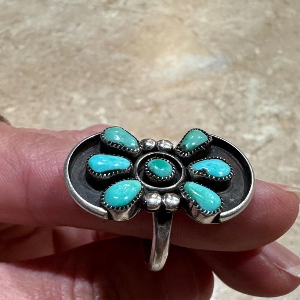 Turquoise Silver Women's Ring - Picture 13 of 13